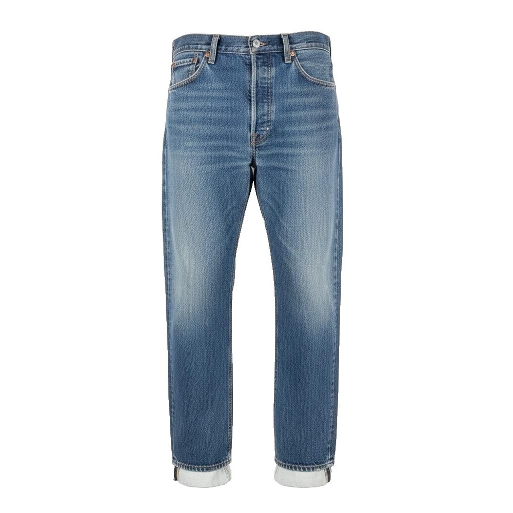 Levis 501 Jeans Mens 34x32 Blue Medium Wash Straight Denim Button Fly Classic